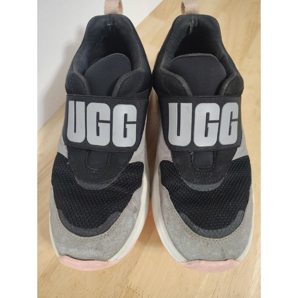 UGG Women's Size 6 US EU 37 La Flex Logo Slip-On Sneaker Black Seal Gray 1119890